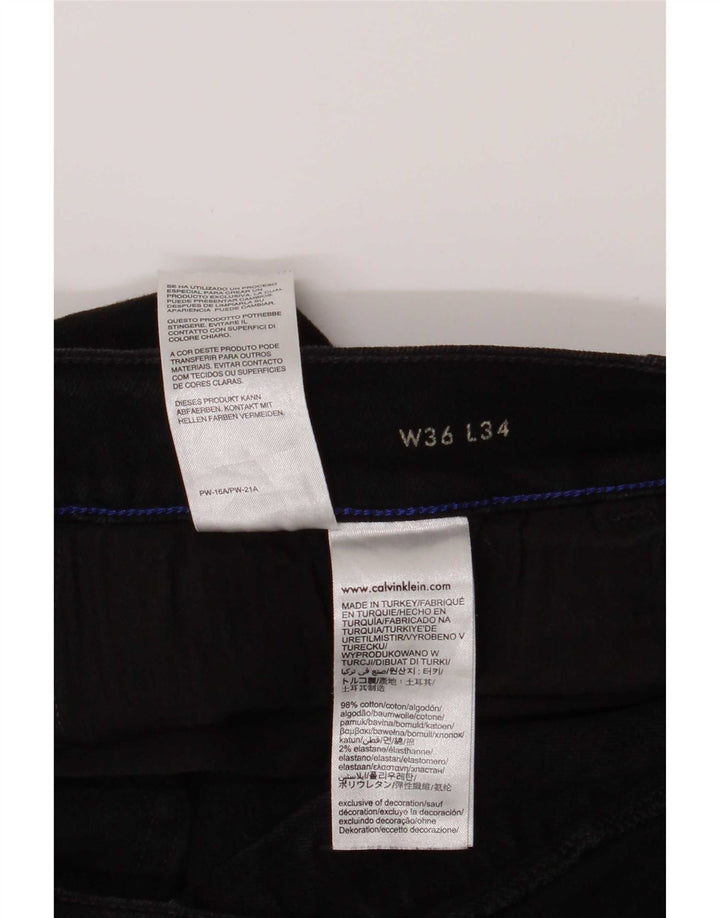 Calvin Klein Straight Jeans til mænd W36 L27 sort bomuld