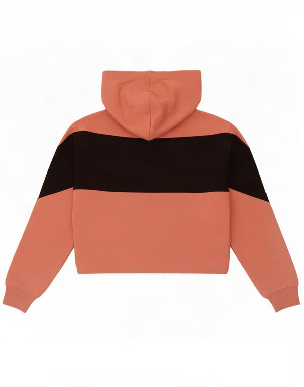 Vans Womens Crop Graphic Hoodie Jumper UK 10 Small Pink Colourblock
