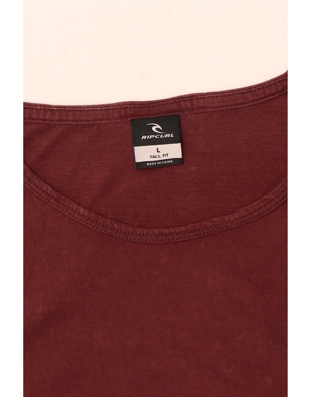 Rip Curl Herre høj T-shirt Top Large Burgundy