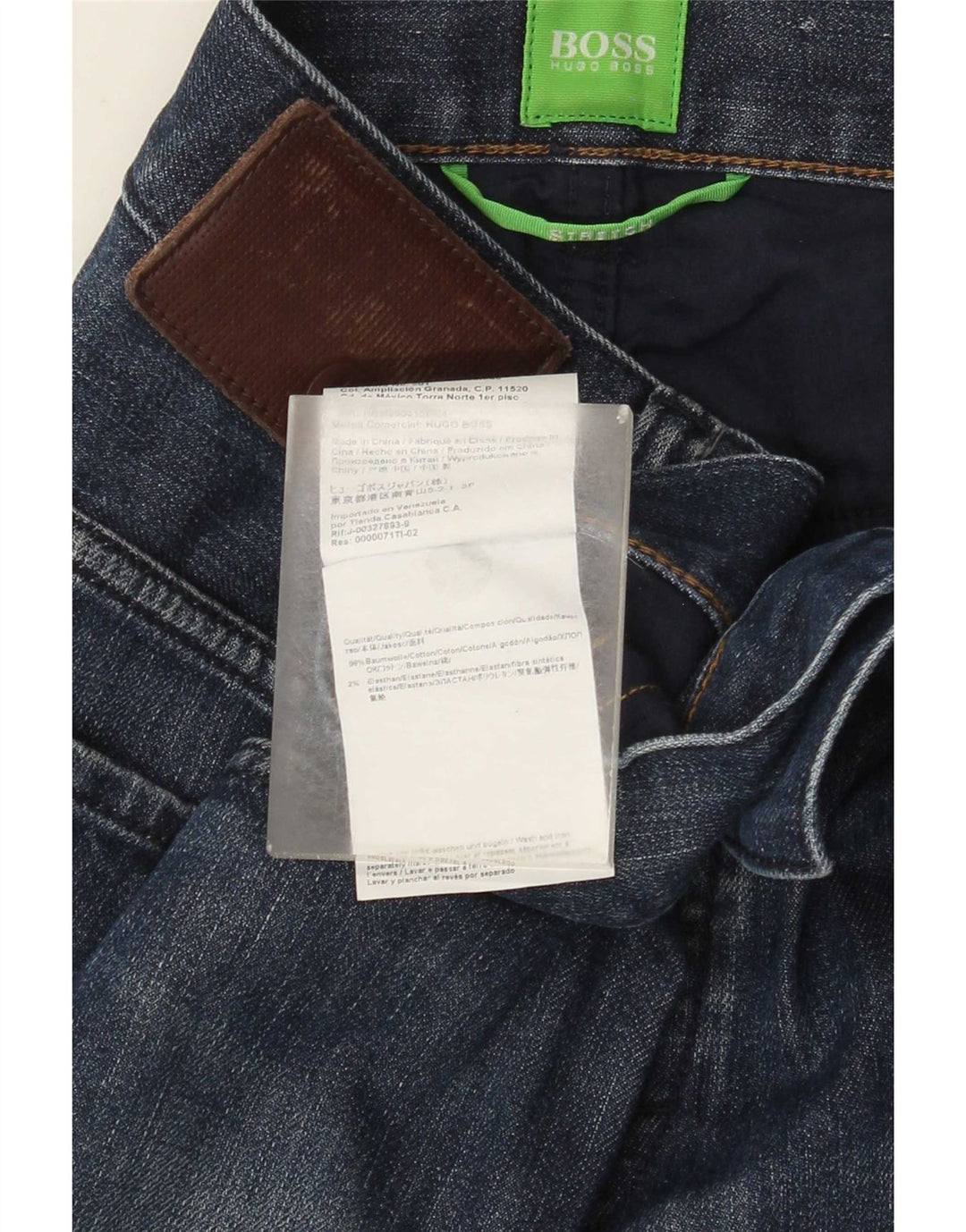 Hugo Boss Herre Stretch Straight Jeans W32 L30 Marineblå Bomuld