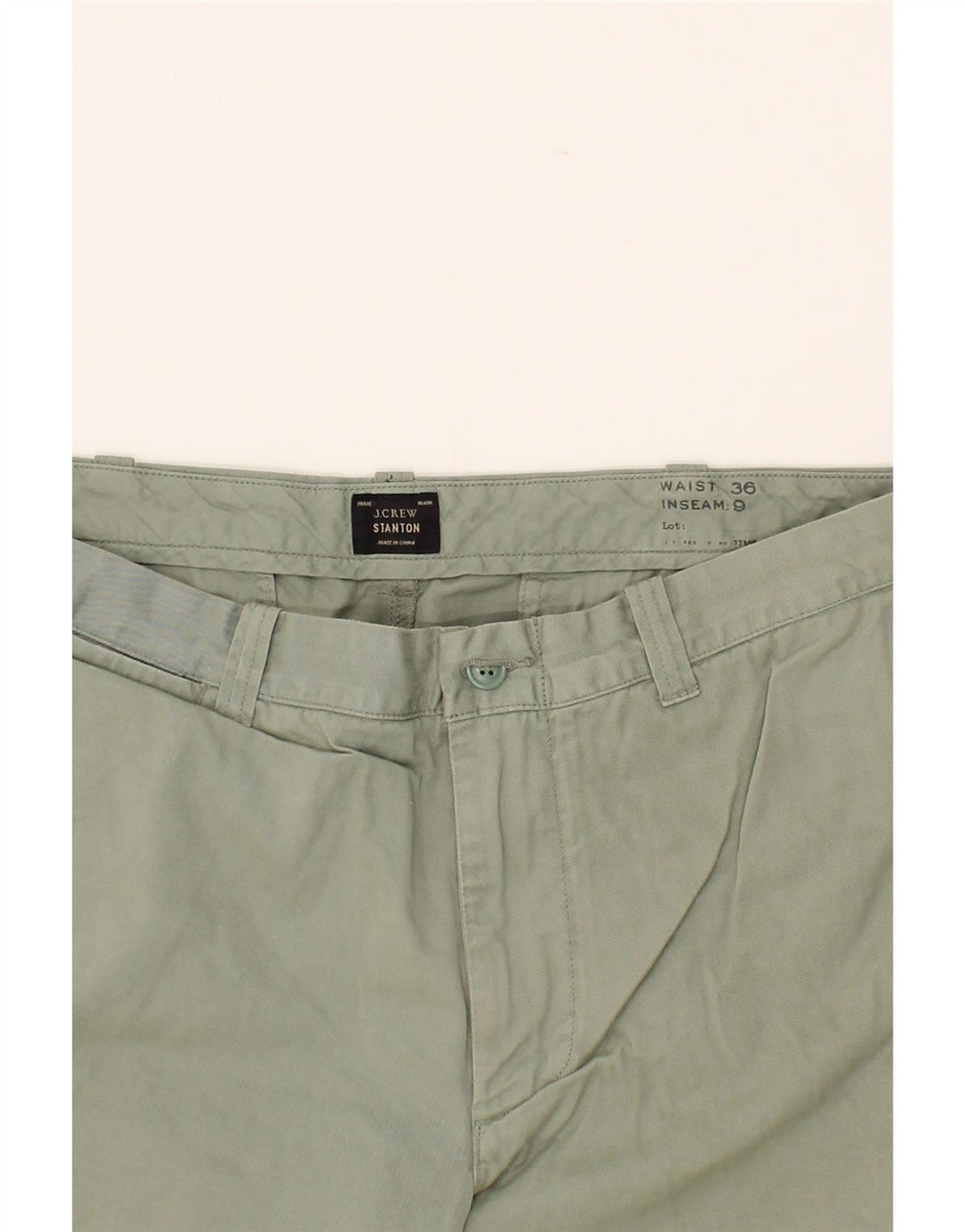 J. CREW Mens Stanton Chino Shorts W36 Large Green Cotton Vintage J. Crew and Second-Hand J. Crew from Messina Hembry 