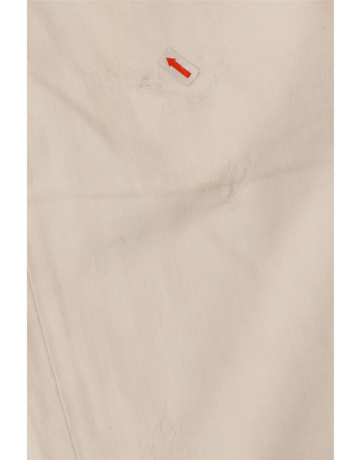 ZU ELEMENTS Dame Distressed Straight Jeans W32 L34 Hvid Bomuld