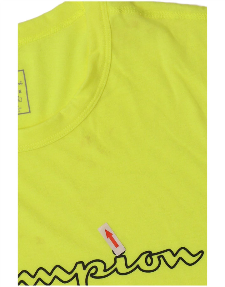 Champion Herre Grafisk T-Shirt Top 2XL Gul Polyester
