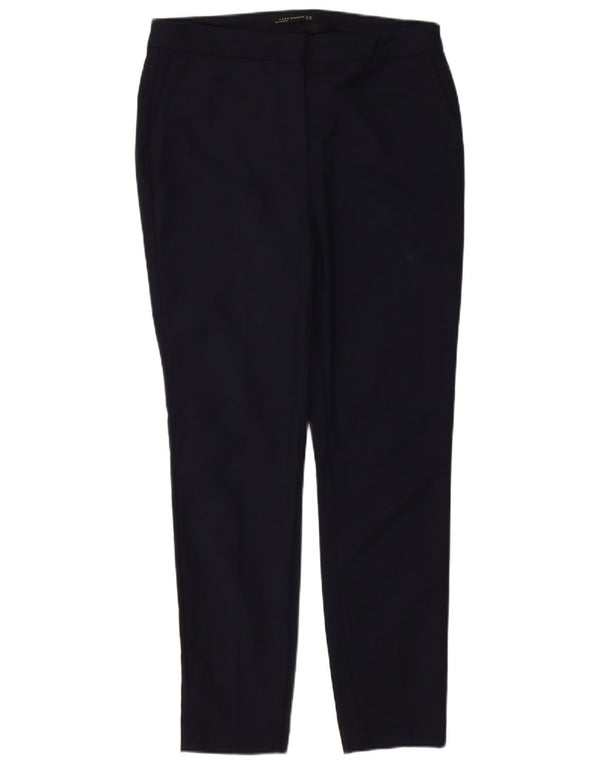 Zara Dame Skinny Casual Bukser EU 44 Large W34 L29 Marineblå Bomuld