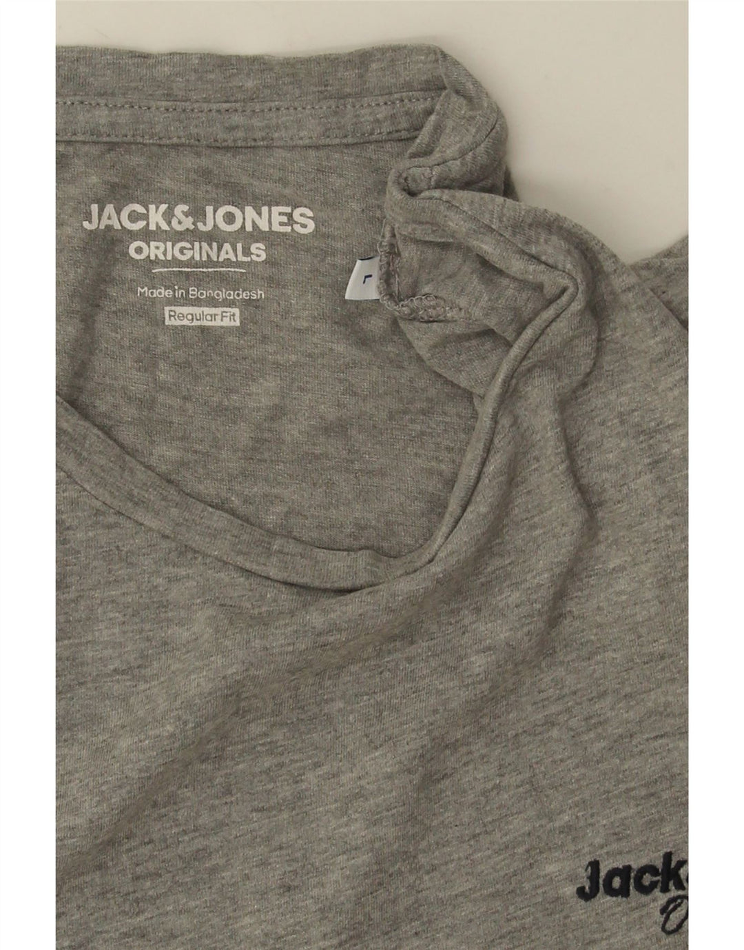 Jack & Jones Herre Regular Fit T-Shirt Top Stor Grå Colourblock Bomuld