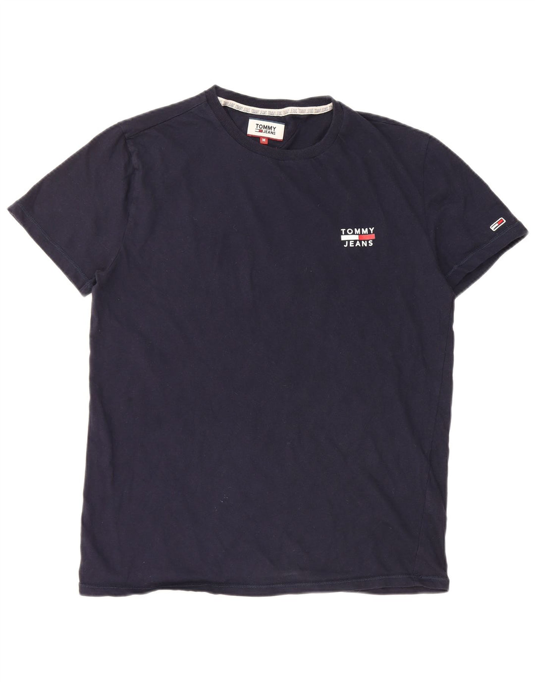 TOMMY HILFIGER Herre T-shirt Top Medium Marineblå Bomuld