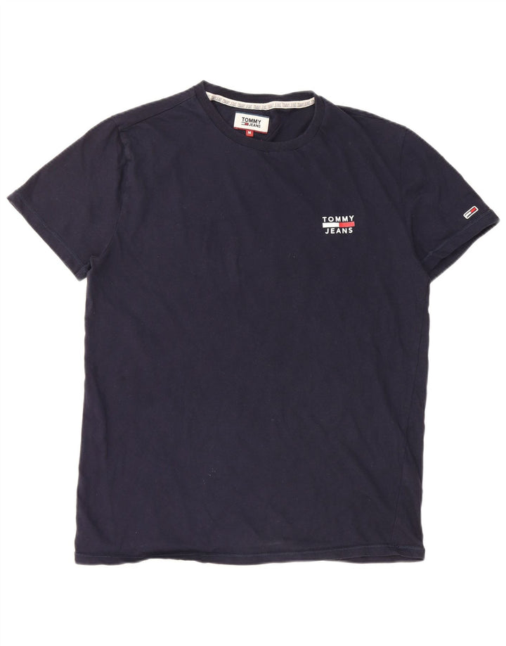 TOMMY HILFIGER Herre T-shirt Top Medium Marineblå Bomuld