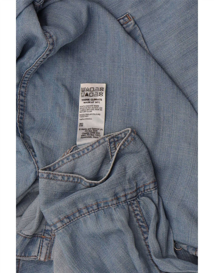 Marks & Spencer Dame Denim Shirt UK 18 XL Blå Lyocell