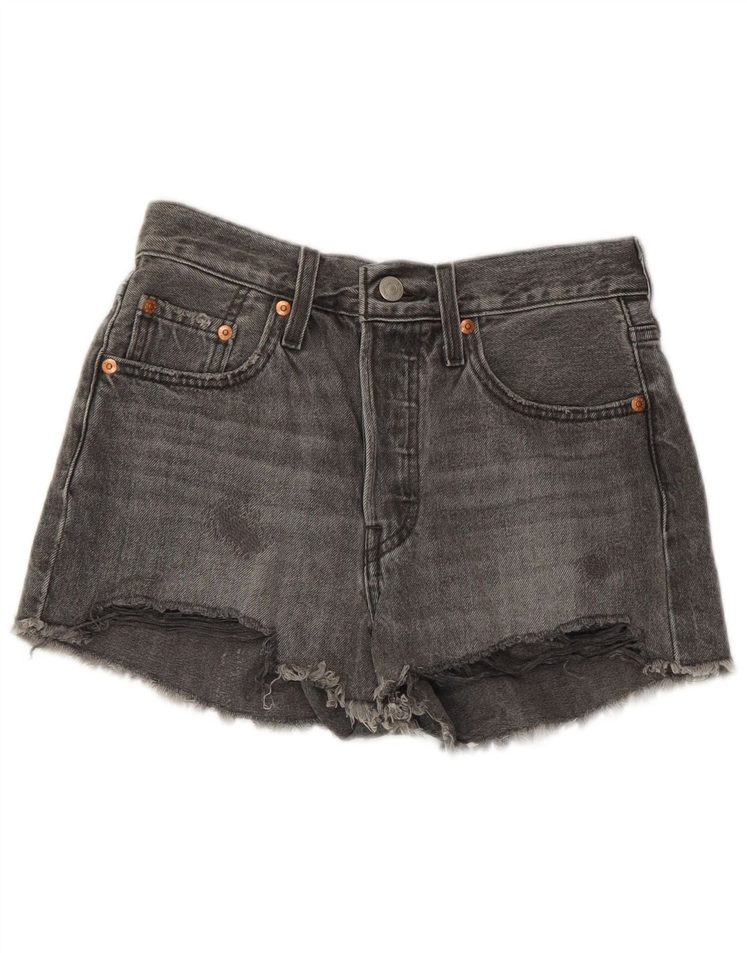 LEVI'S Womens 501 denimshorts W24 XS Grå bomuld