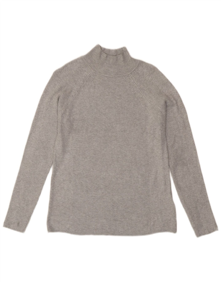 Marks & Spencer Dame Turtle Neck Jumper Sweater UK 12 Medium Grey Viscose