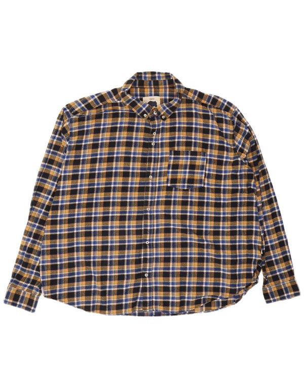 BadRhino Herre flannelskjorte 3XL marineblå ternet bomuld