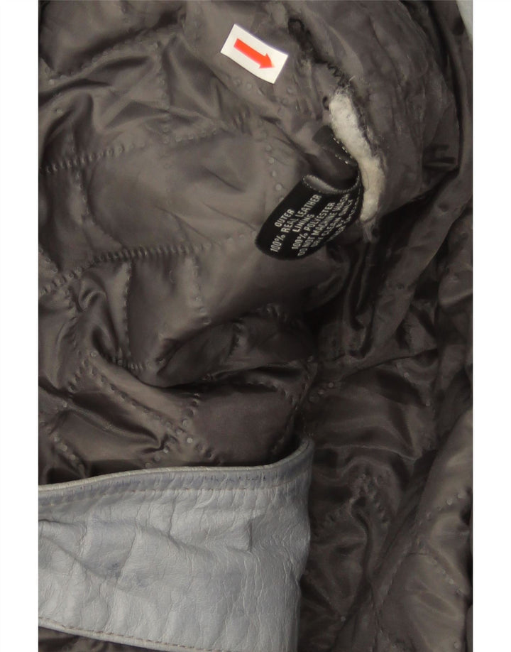 Smart Range Dame Læder Biker Jacket UK 20 2XL Blå Læder