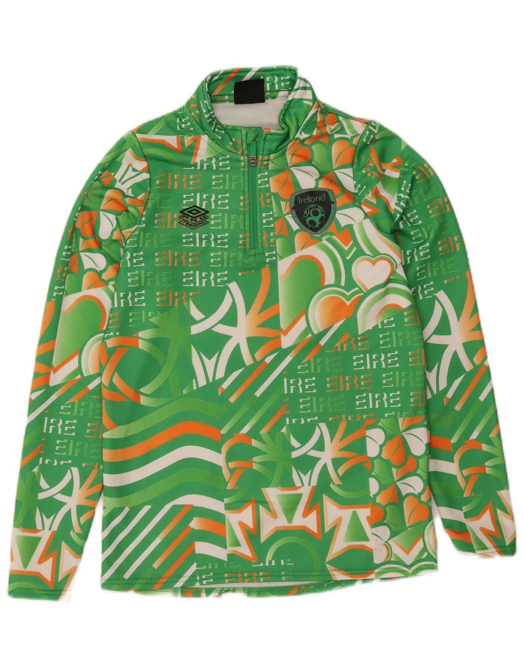 Umbro Girls Grafisk Pullover Træningsdragt Top 11-12 År Stor Grøn