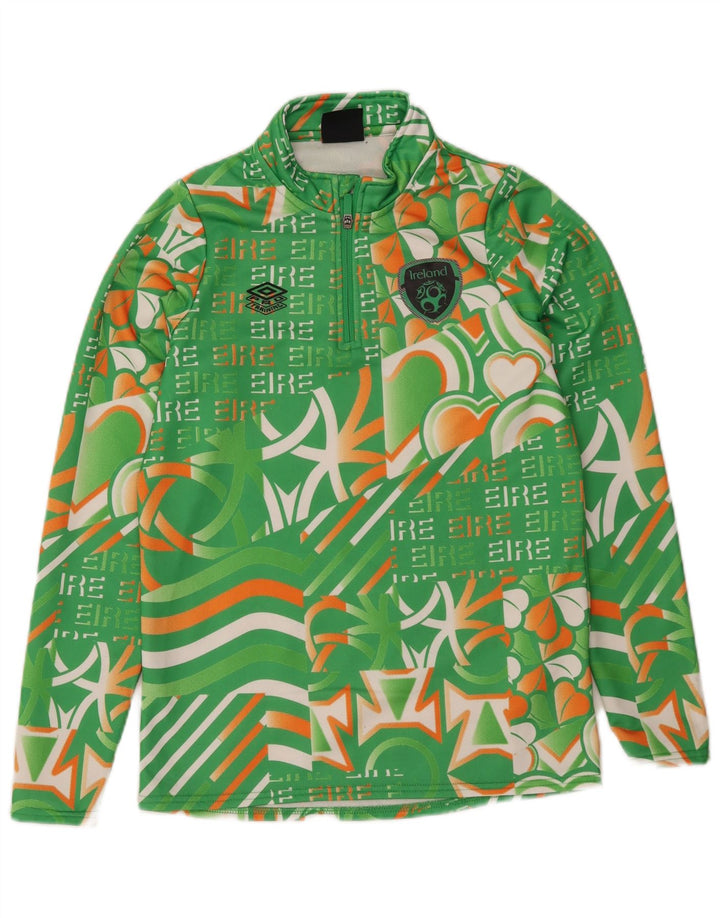 Umbro Girls Grafisk Pullover Træningsdragt Top 11-12 År Stor Grøn