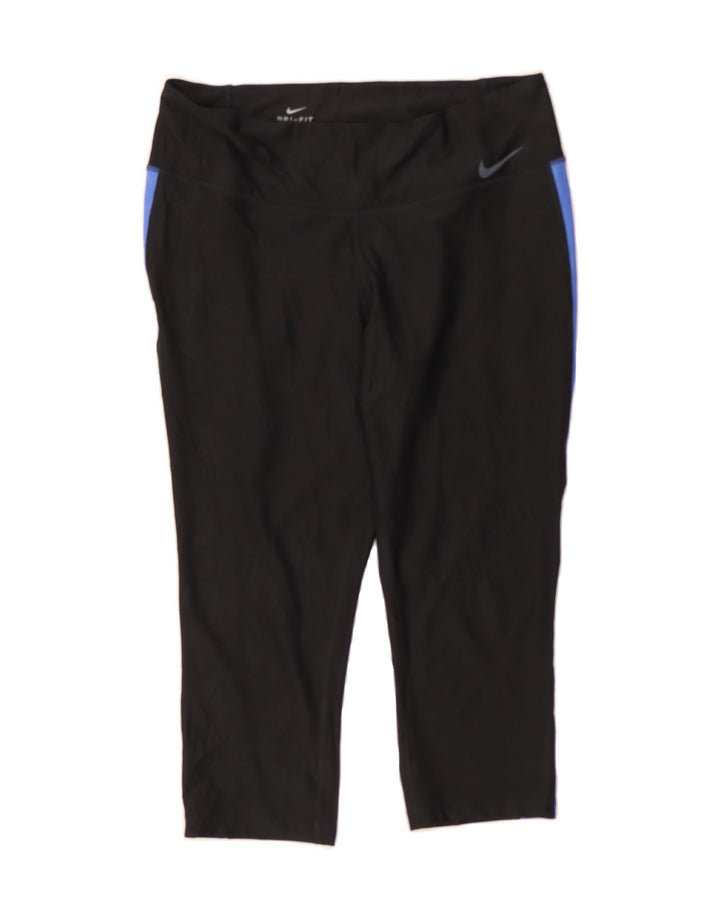 NIKE Womens Dri Fit Capri Leggings UK 16 Large Black Colourblock Polyester Vintage Nike and Second-Hand Nike from Messina Hembry 