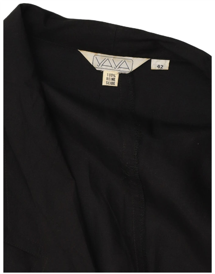 VINTAGE Dame 2-knaps blazerjakke EU 42 Stor sort silke