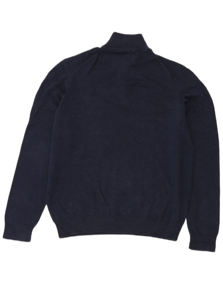 Farah Herre Zip Neck Jumper Sweater Stor Marineblå Bomuld