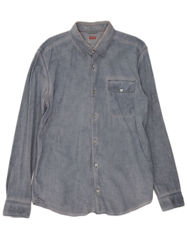 Levi's Herre Modern Fit skjorte, stor blå bomuld