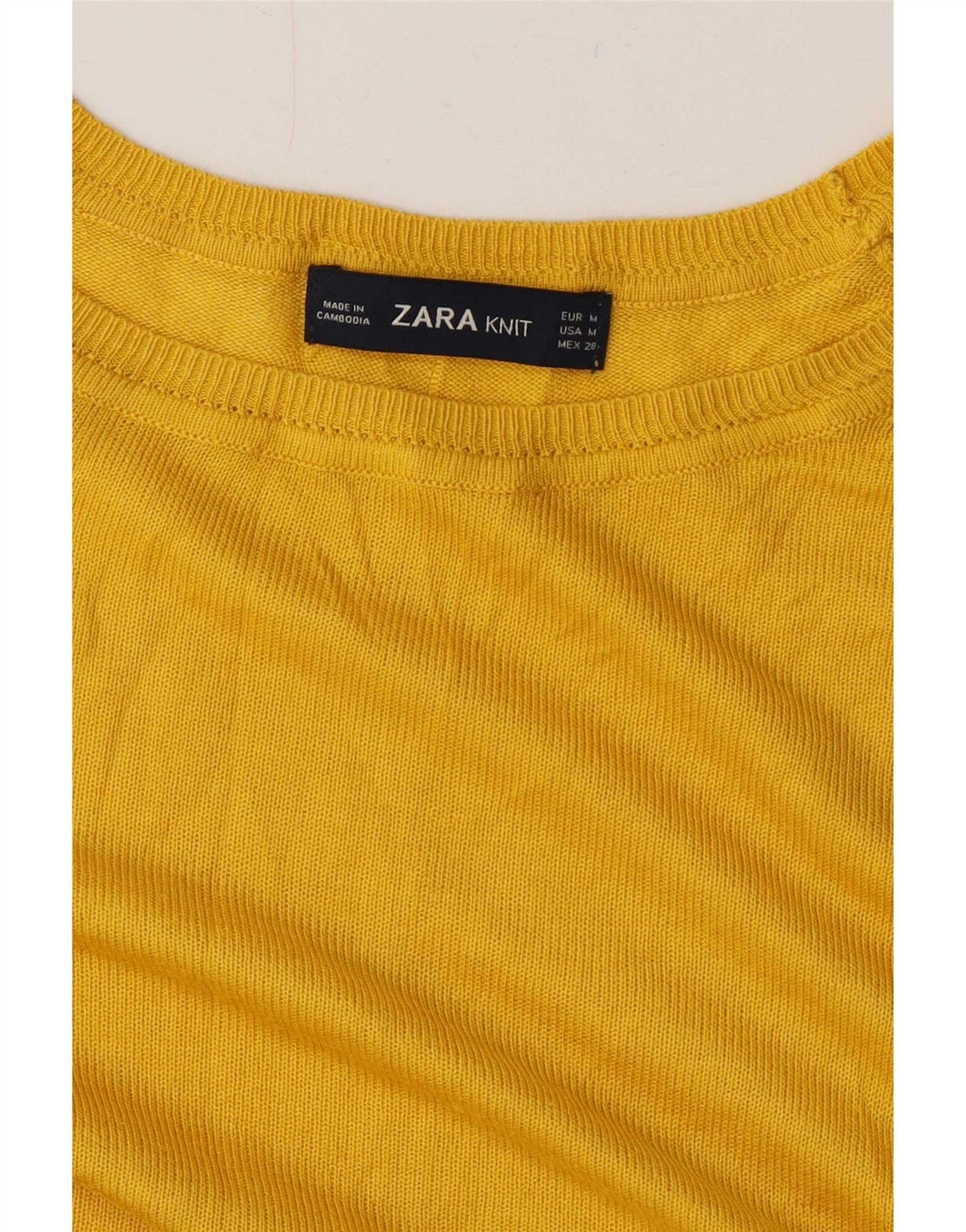 Zara Dame Oversized Boat Neck Jumper Sweater UK 14 Medium Yellow