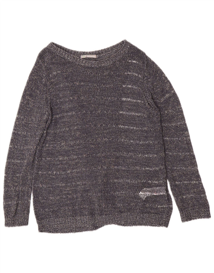 Marks & Spencer Dame Boat Neck Jumper Sweater UK 12 Medium Navy Blue