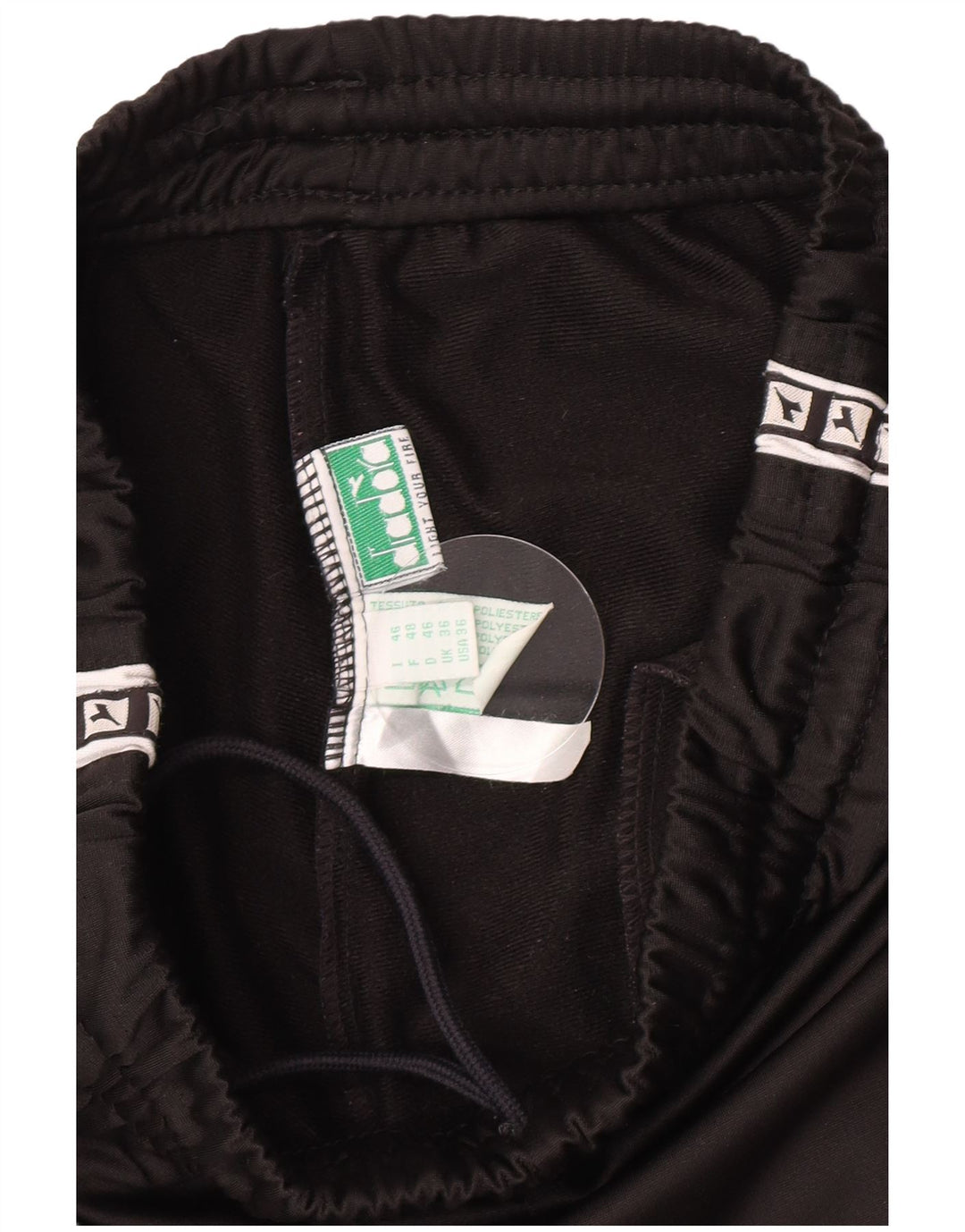 Diadora Herre grafisk træningsdragt Bukser UK 36 Small Black Polyester