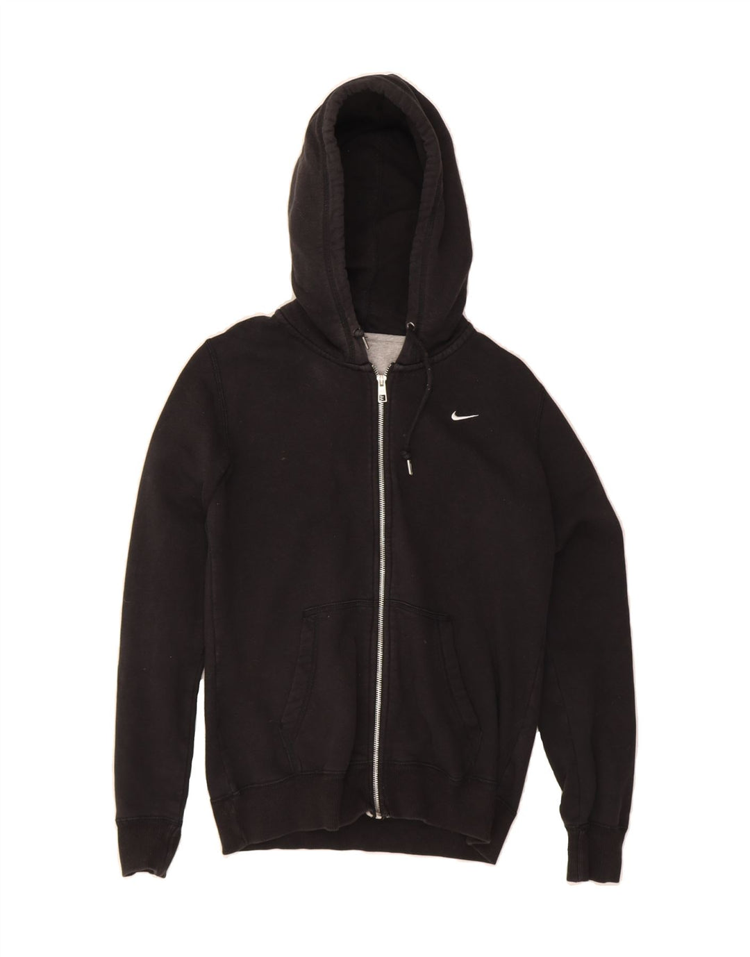 NIKE Womens Zip Hoodie Sweater UK 14 Medium Black Cotton Vintage Nike and Second-Hand Nike from Messina Hembry 