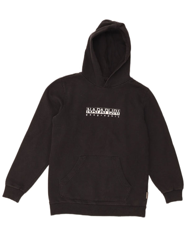 Napapijri Boys Geographic Graphic Hoodie Jumper 13-14 år Sort Bomuld