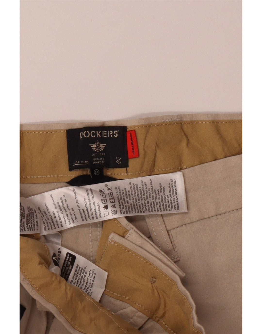 DOCKERS Mens Regular Fit Chino Shorts W34 Large  Beige Cotton Vintage Dockers and Second-Hand Dockers from Messina Hembry 