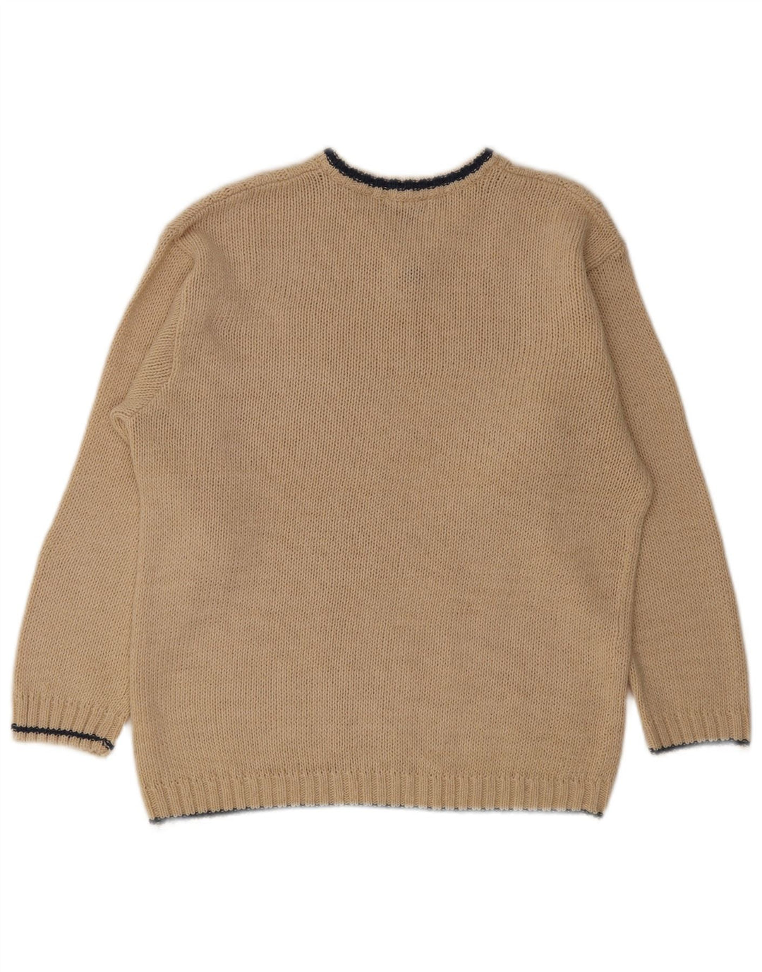 John F Gee Herre V-hals sweater IT 48/50 Medium Beige Polyacrylic