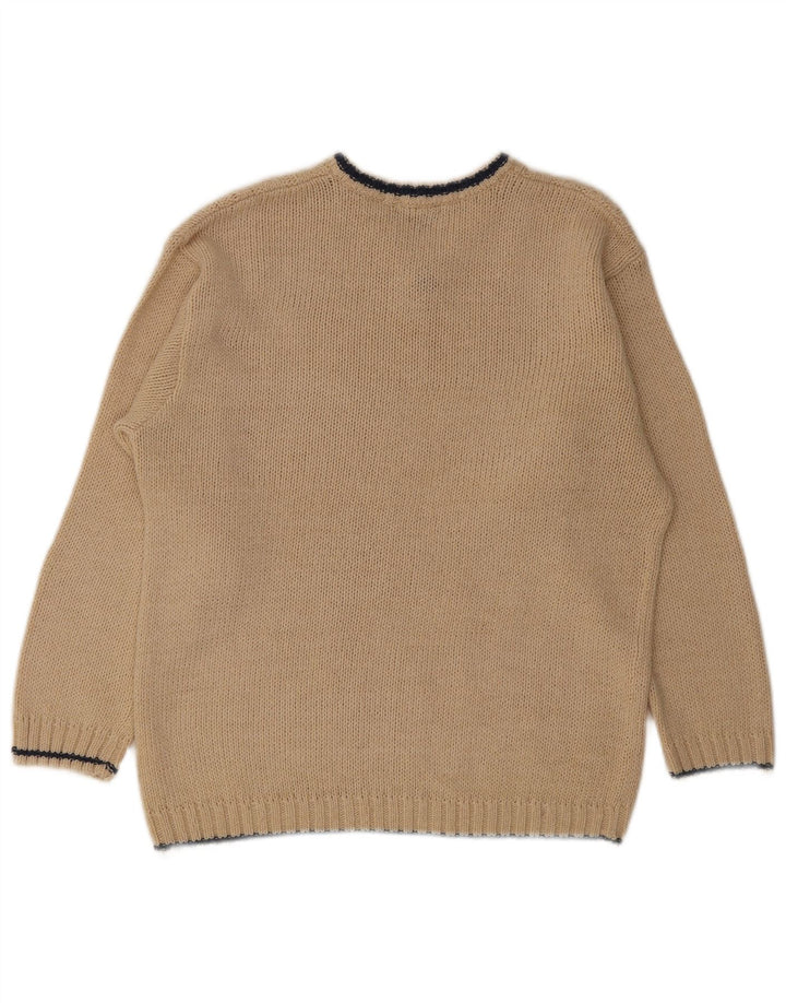 John F Gee Herre V-hals sweater IT 48/50 Medium Beige Polyacrylic
