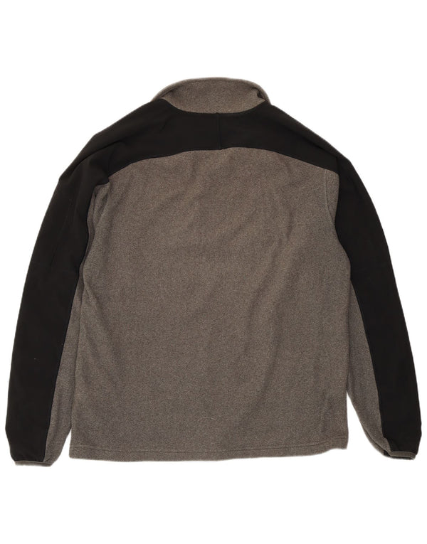 The North Face Mens Zip Neck Fleece Jumper Medium Grey Colourblock