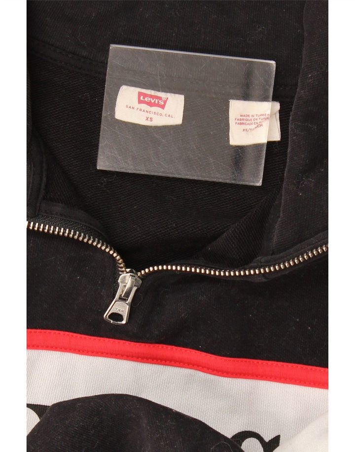 LEVI'S Womens Oversized Graphic Sweatshirt Jumper UK 6 XS Black