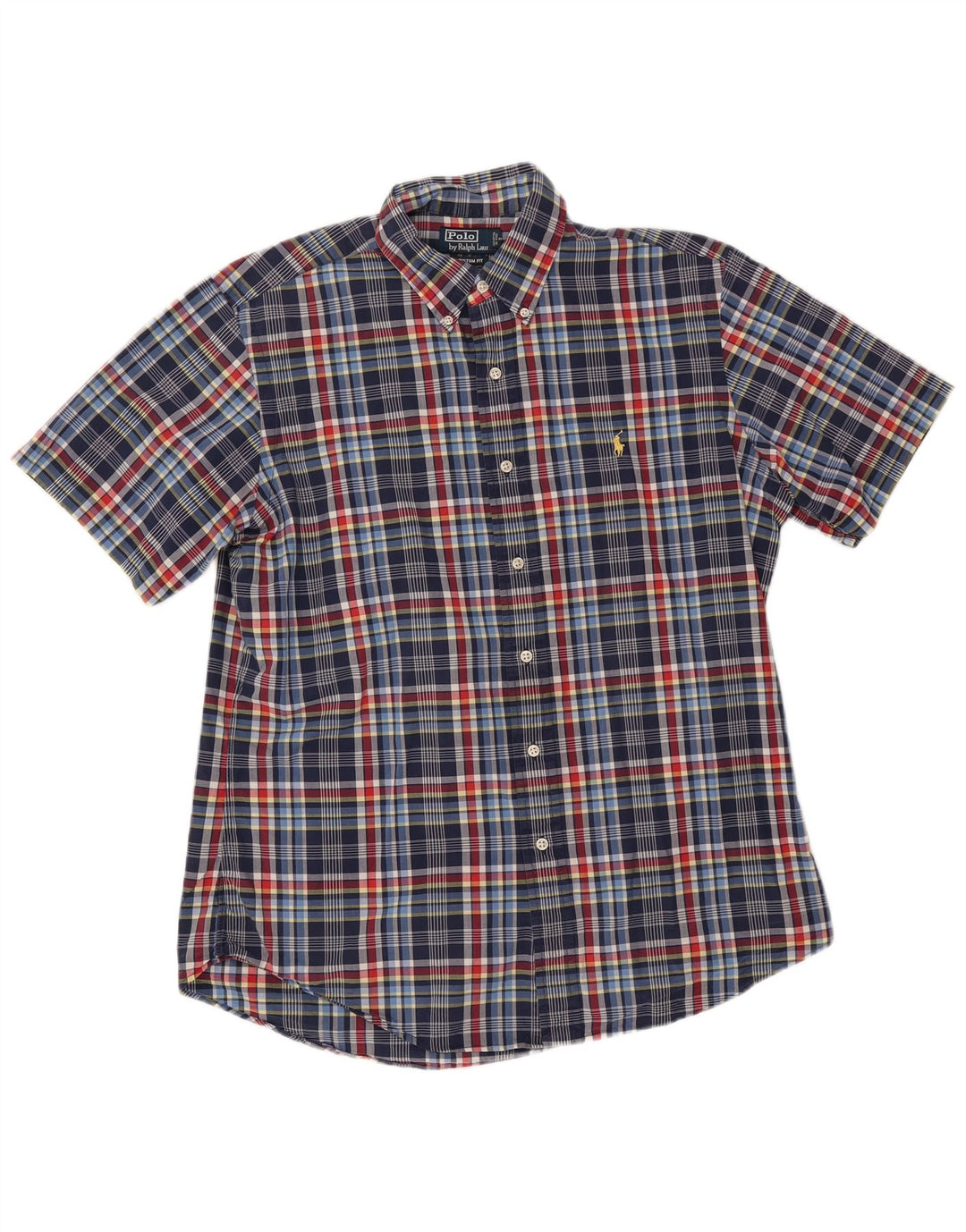 Polo Ralph Lauren Herre Custom Fit skjorte Stor blå plaid bomuld