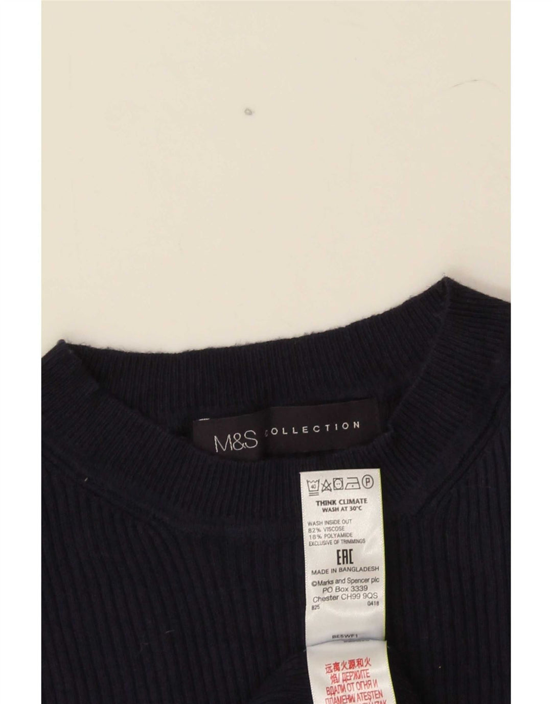 Marks & Spencer Dame sweater med rund hals DK 8 Small Navy Blue