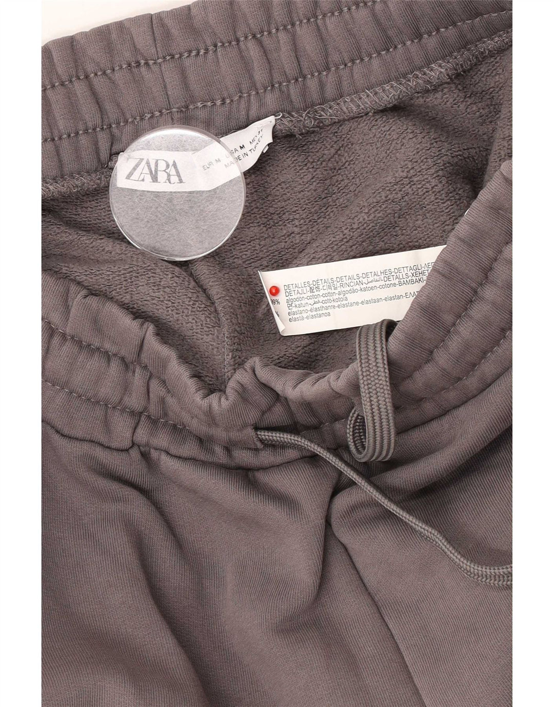 Zara Womens Tracksuit Trousers Joggers UK 14 Medium Grey Cotton