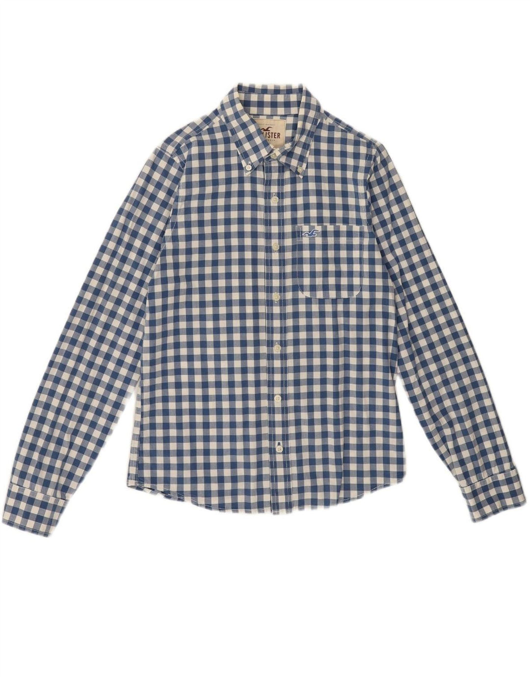 HOLLISTER Mens Shirt Small Blue Gingham Cotton