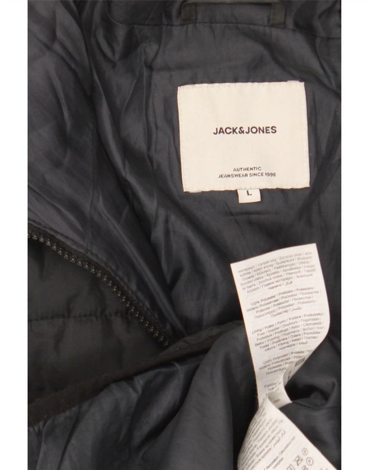 Jack & Jones Herre hættepolstret jakke UK 40 Stor sort polyester