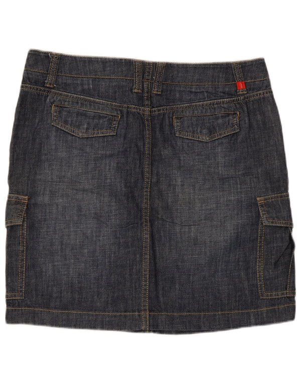 Esprit Dame Denim Cargo Nederdel UK 14 Large W34 Navy Blue Bomuld