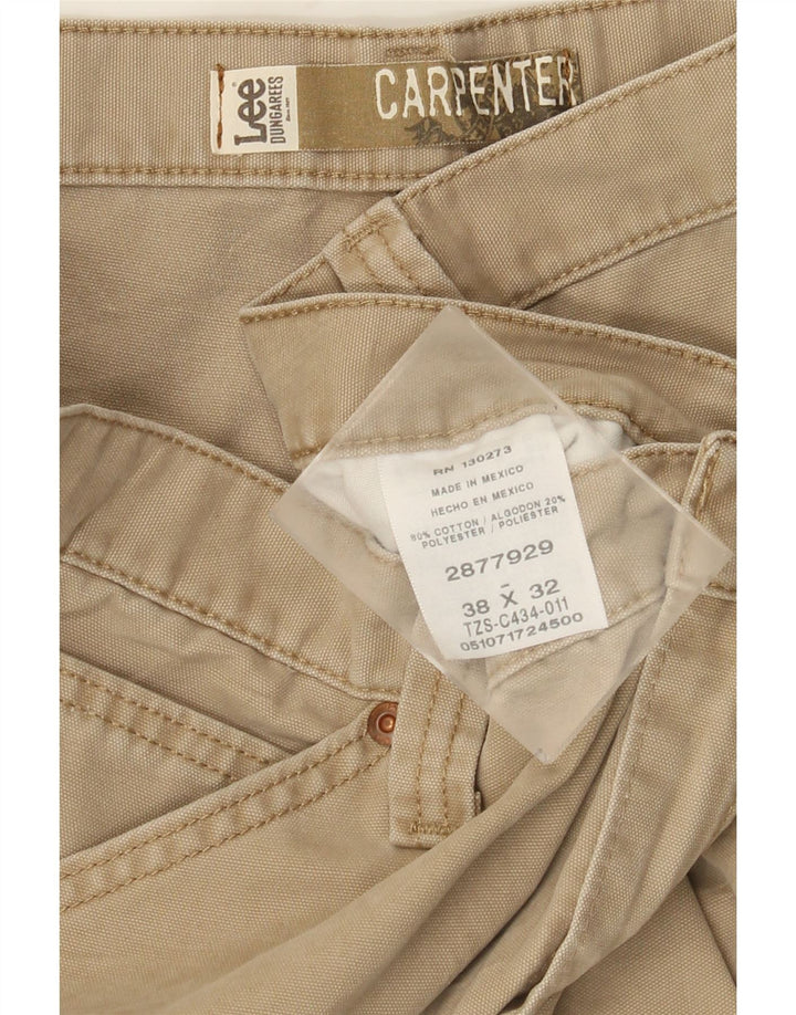 LEE Mens Carpenter Straight Cargo Bukser W38 L32 Beige Bomuld