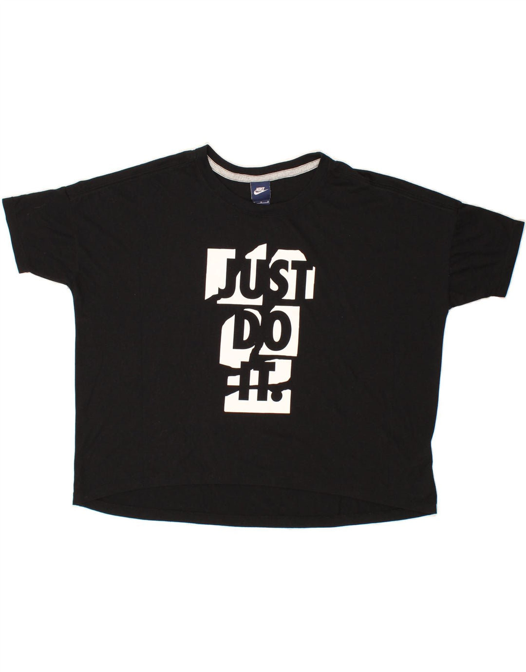 NIKE Womens Oversized Graphic T-Shirt Top UK 14 Medium Black Polyester Vintage Nike and Second-Hand Nike from Messina Hembry 