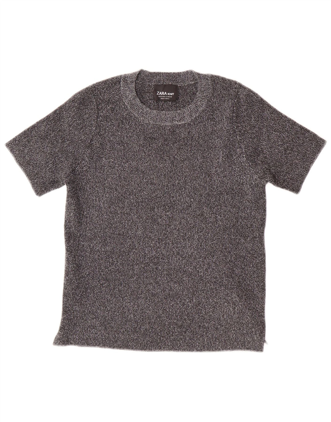 ZARA Womens Crop T-Shirt Top UK 8 Small Grå