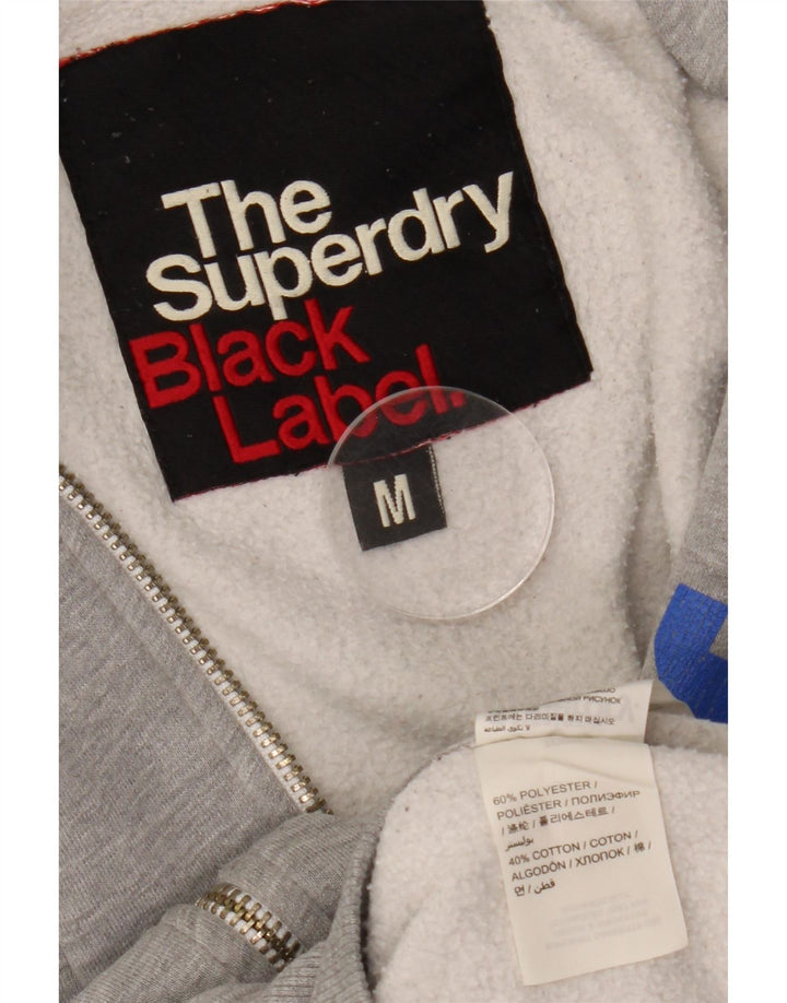 Superdry Herre grafisk hættetrøje med lynlås mellemgrå polyester