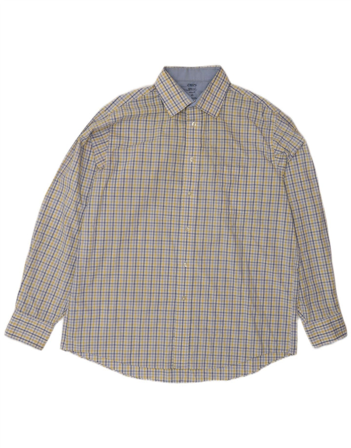 Chaps Herre Regular Fit skjorte str. 16 1/2 Large Flerfarvet ternet bomuld