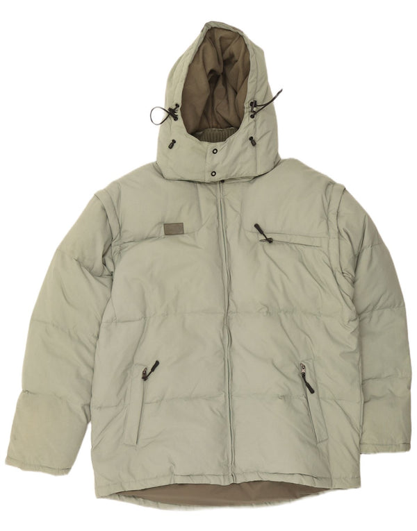 Fila Herre hættepolstret jakke UK 44 2XL Grøn Colourblock