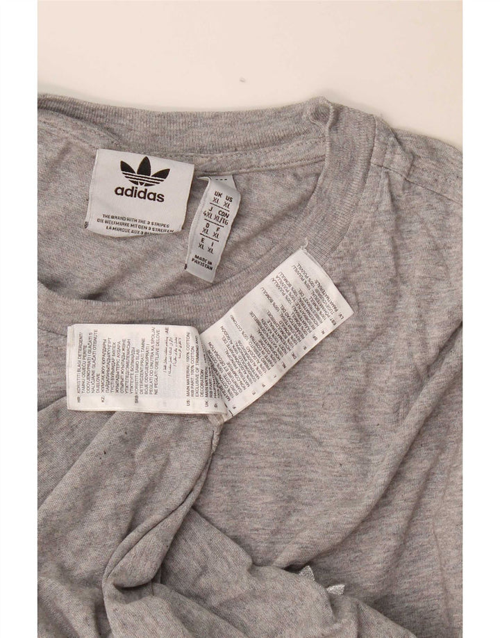 Adidas Herre T-Shirt Top XL Grå Bomuld