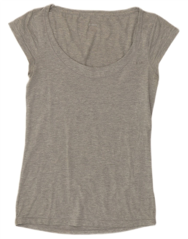Reebok Dame T-Shirt Top UK 10 Lille Grå