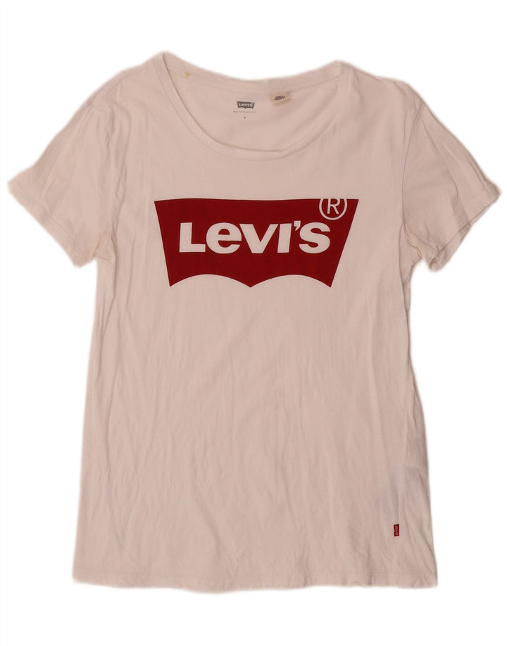 Levi's Grafisk T-shirt top til kvinder DK 10 Lille hvid bomuld