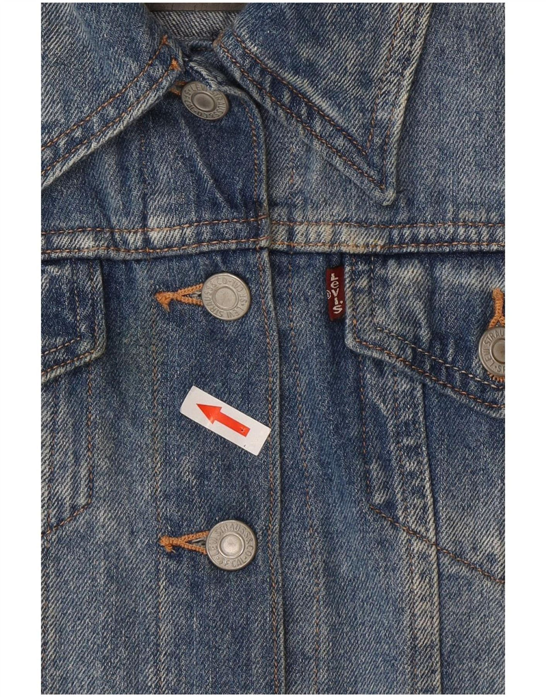 Levi's Womens Crop Denim Gilet UK 12 Medium Blue Cotton