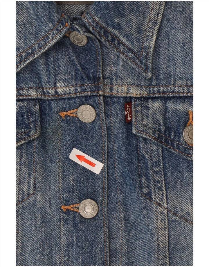 Levi's Womens Crop Denim Gilet UK 12 Medium Blue Cotton