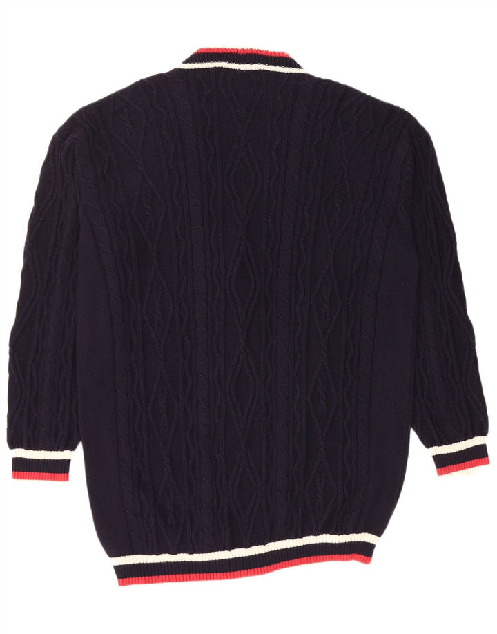 JAEGER Oversized cardigantrøje til kvinder UK 10 Small Navy Blue Colourblock